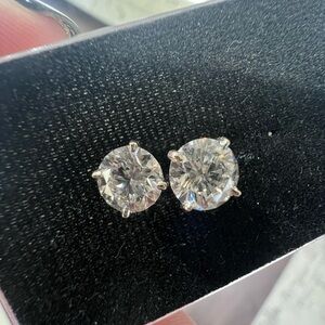 Almost New Over 2cttw Lab Grown Diamond Studs, 14kt White Gold, 2.18cttw